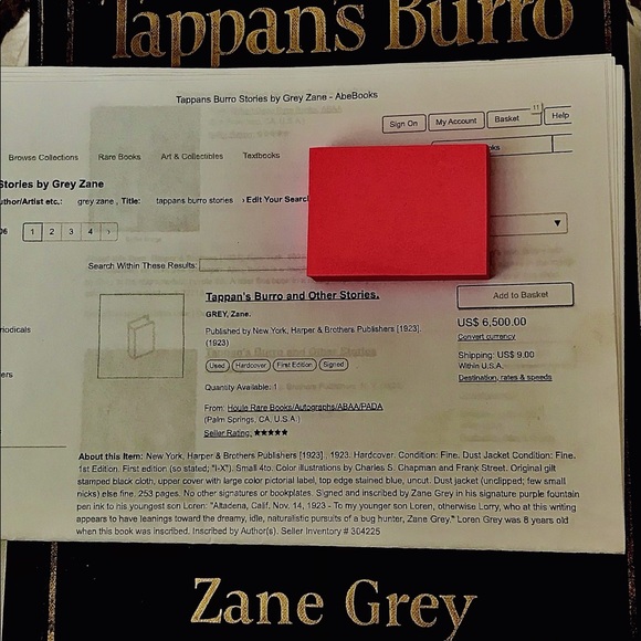 Tabban’s Burro- New York 1923 by Zane Grey - Picture 1 of 4